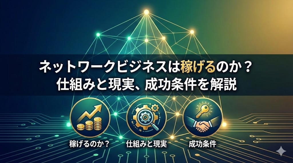 ネットワークビジネスは稼げるのか？仕組みと現実、成功条件を解説